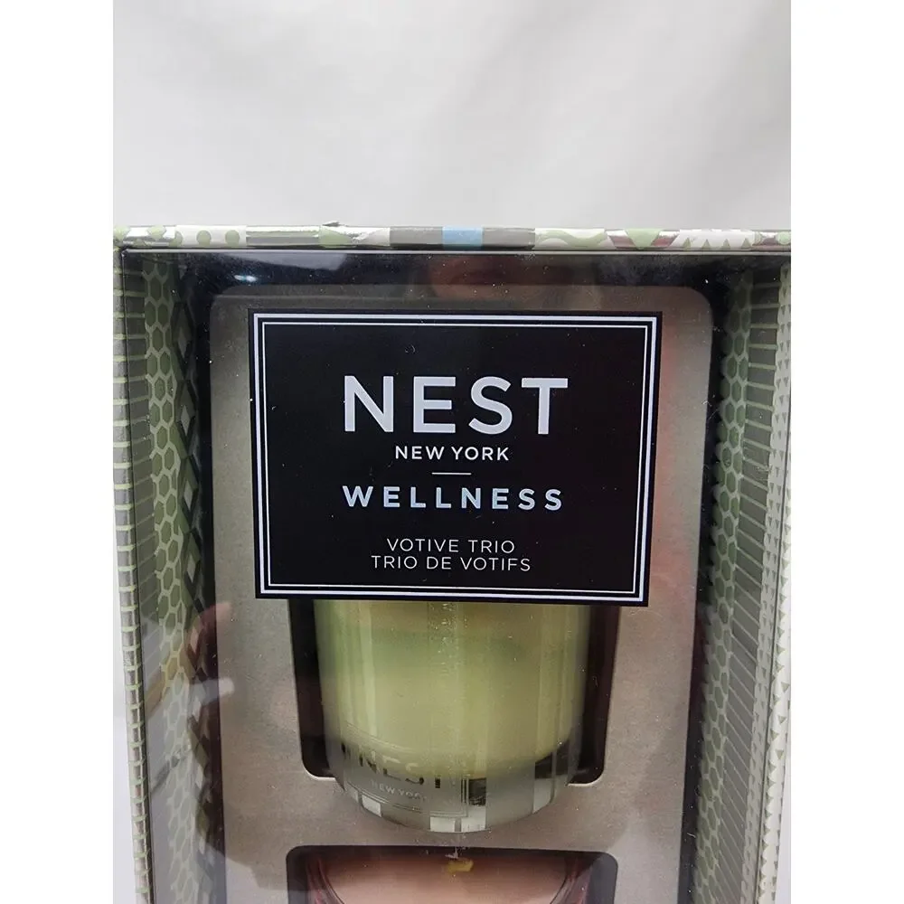 NEST 3 Scented Candle Wellness Votive Mint Eucalyptus Himalayan Salt Rosewater